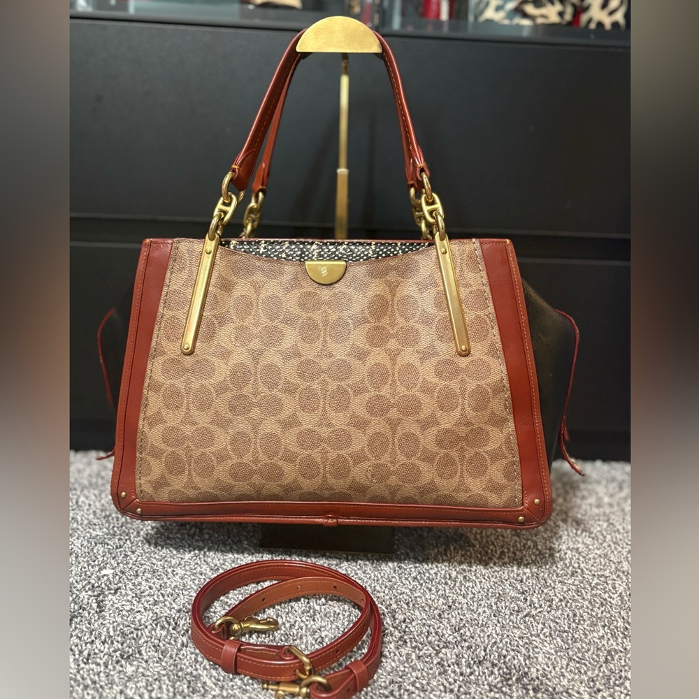 Coach Dreamer 36 signature canvas with refined calf leather and snakeskin - Picture 6 of 15